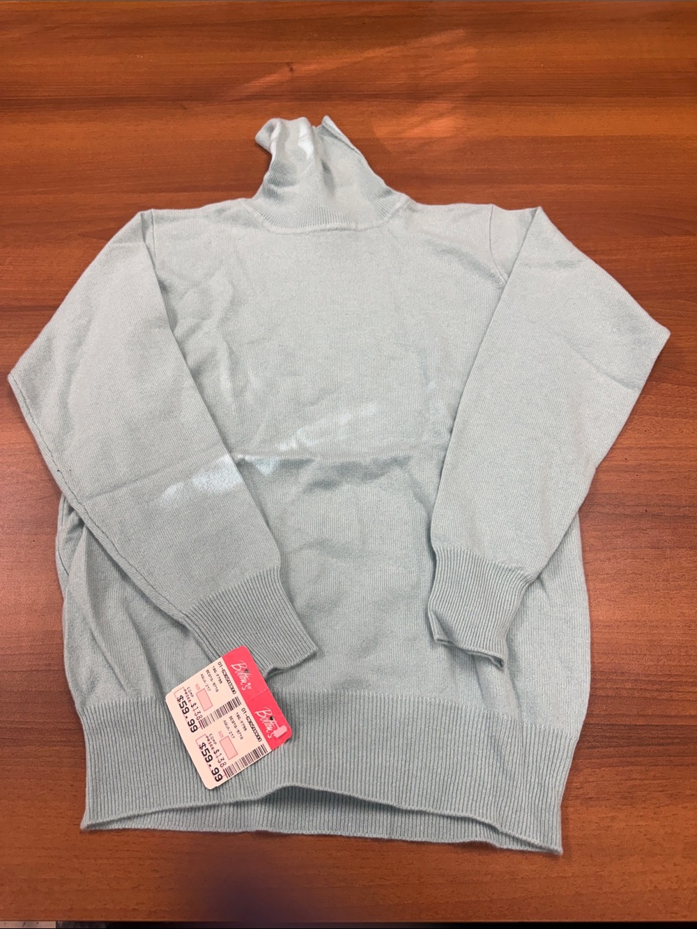 Cashmere Soft Sky Blue Turtleneck Sweater
